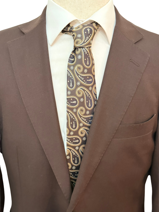 Brown, Biege, and Copper Paisley Necktie