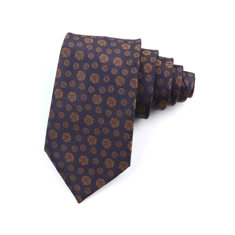 The Copper Elegance Floral Necktie