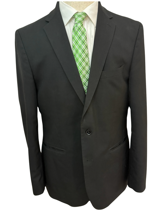 Light Green, White and Black Plaid Necktie