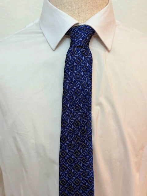 The Royal Blue Crest Floral Necktie