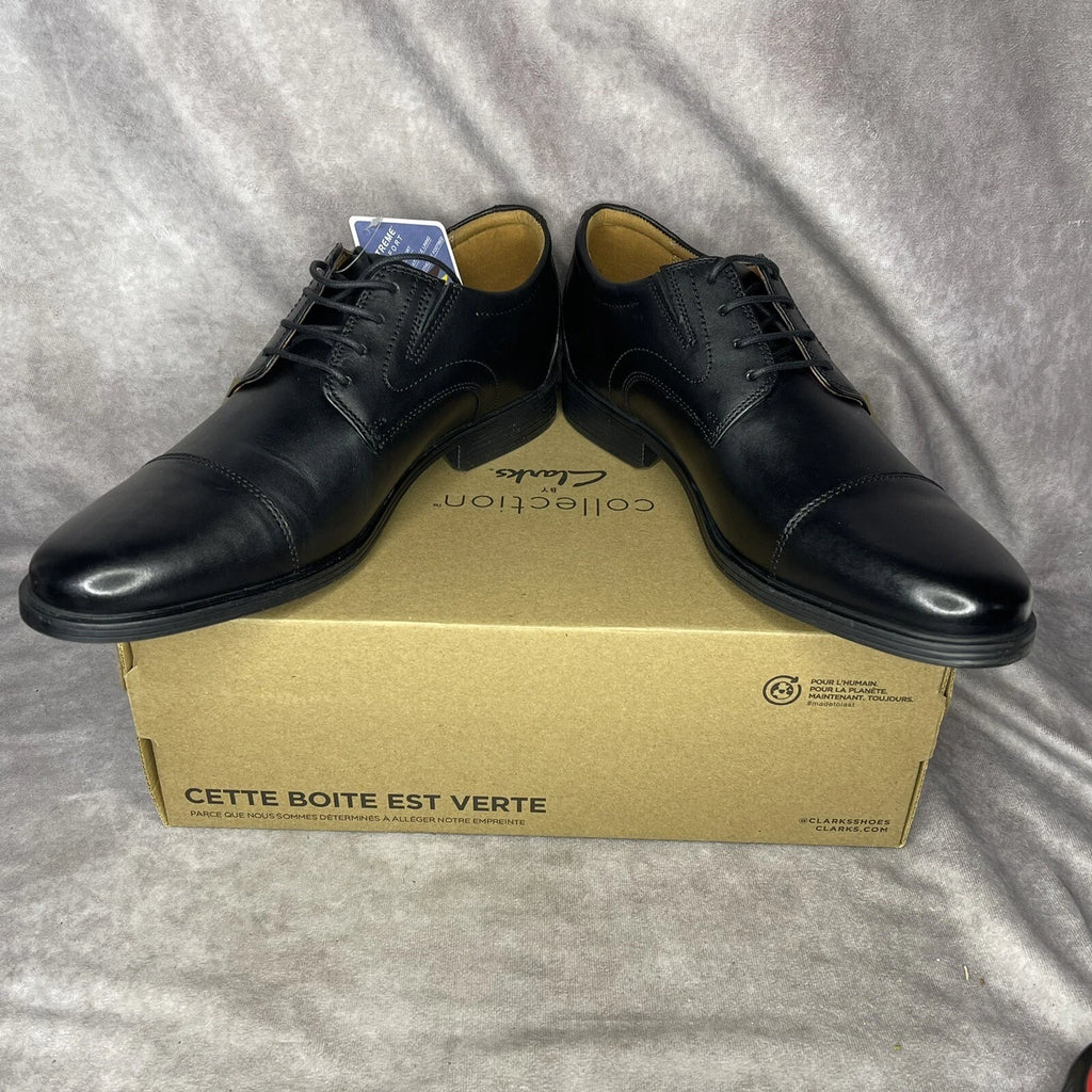 Clarks Men's Whiddon cap Toe Oxford Black Dress shoe