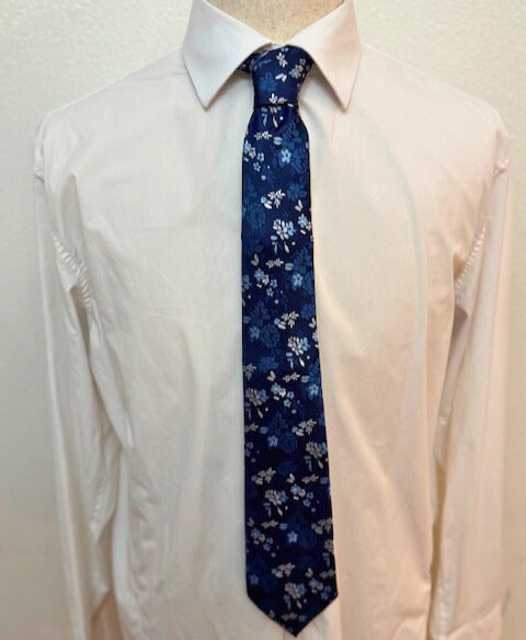 The Saphire Garden at Midnight Floral Necktie