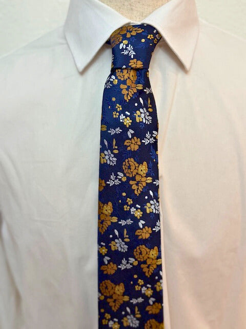 The Golden Garden at Midnight Floral Necktie