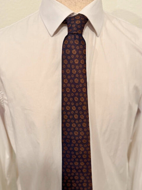 The Copper Elegance Floral Necktie