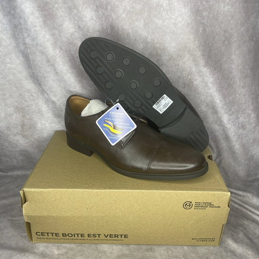 Clarks Men's Whiddon cap Toe Oxford Dark Brown Dress shoe