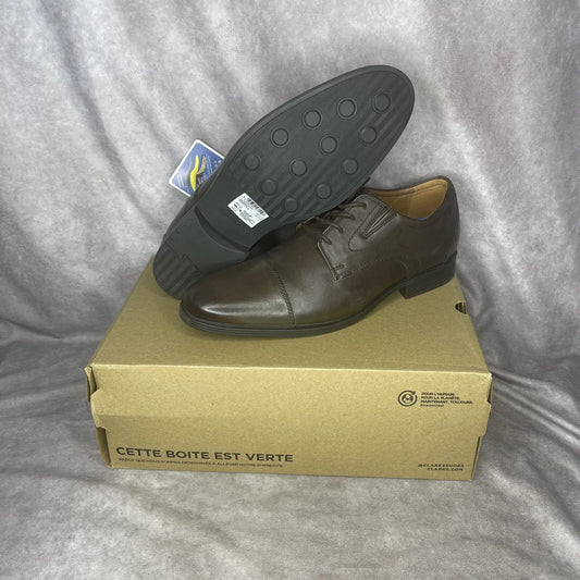 Clarks Men's Whiddon cap Toe Oxford Dark Brown Dress shoe
