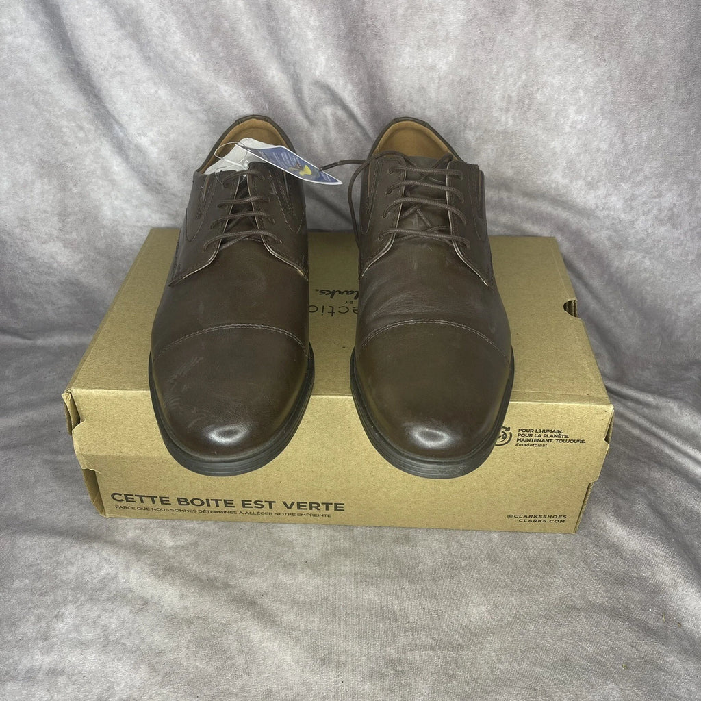 Clarks Men's Whiddon cap Toe Oxford Dark Brown Dress shoe