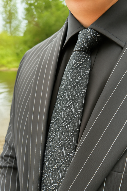 Black Classic Men's Long Sleeve Dress Shirt