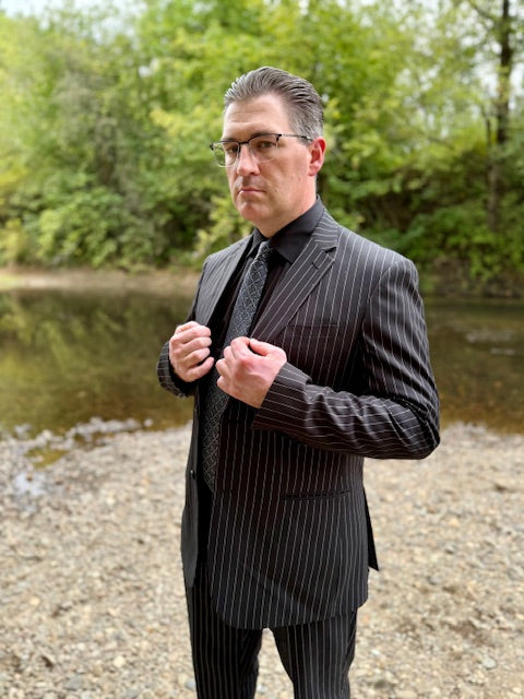 Black Classic Men's Long Sleeve Dress Shirt